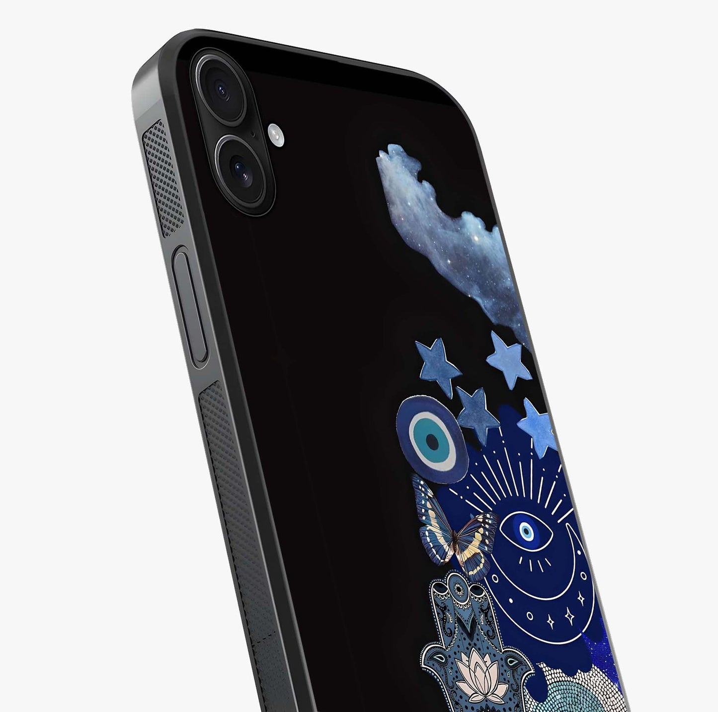 Galactic Charm Cluster Glass Case captured at a warm angle highlighting gloss, texture and premium glass finish.
