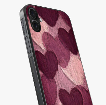 Layered Paper Hearts Glass Case captured at a warm angle highlighting gloss, texture and premium glass finish.