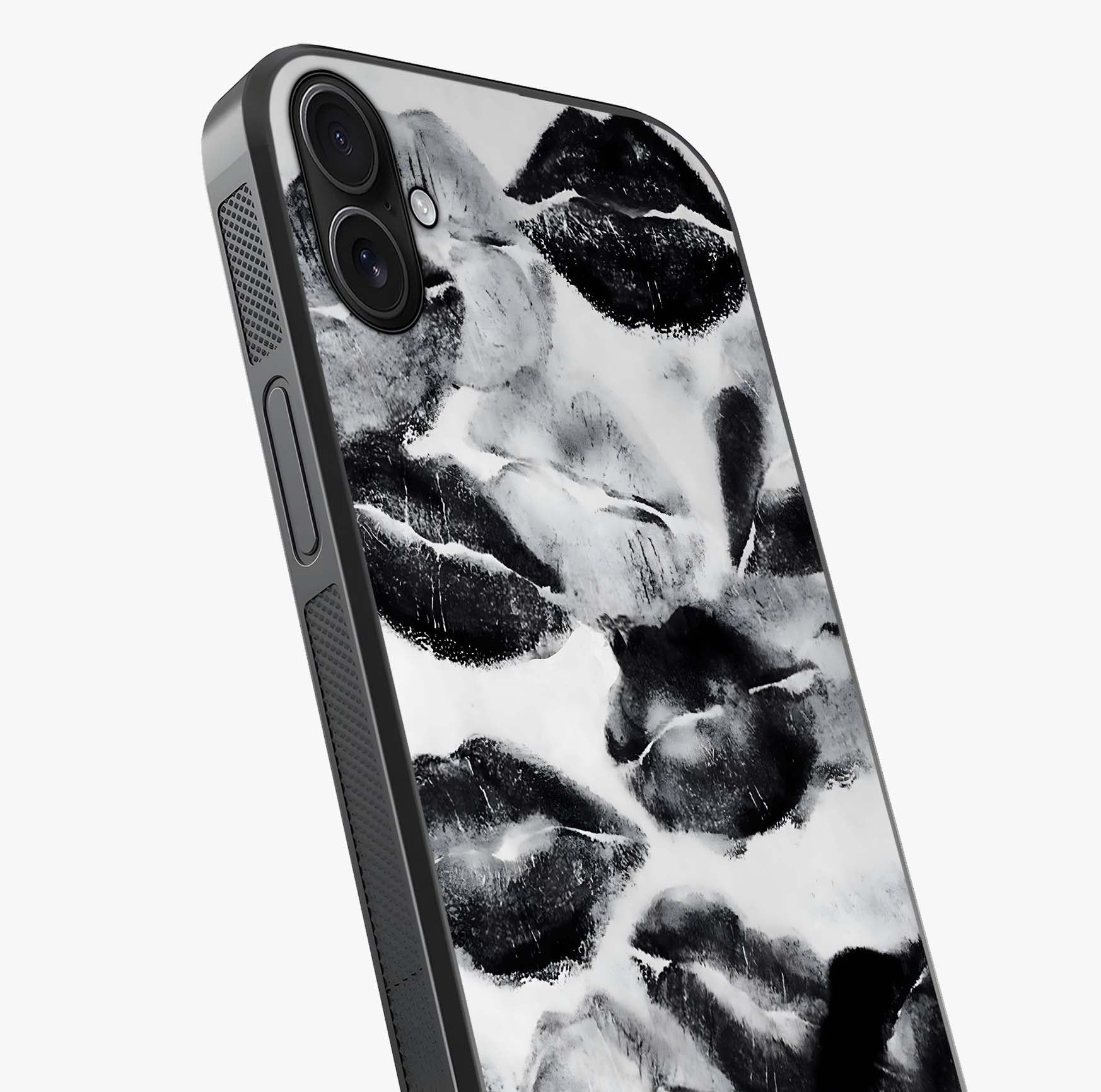 Midnight Kiss Marks Glass Case captured at a warm angle highlighting gloss, texture and premium glass finish.