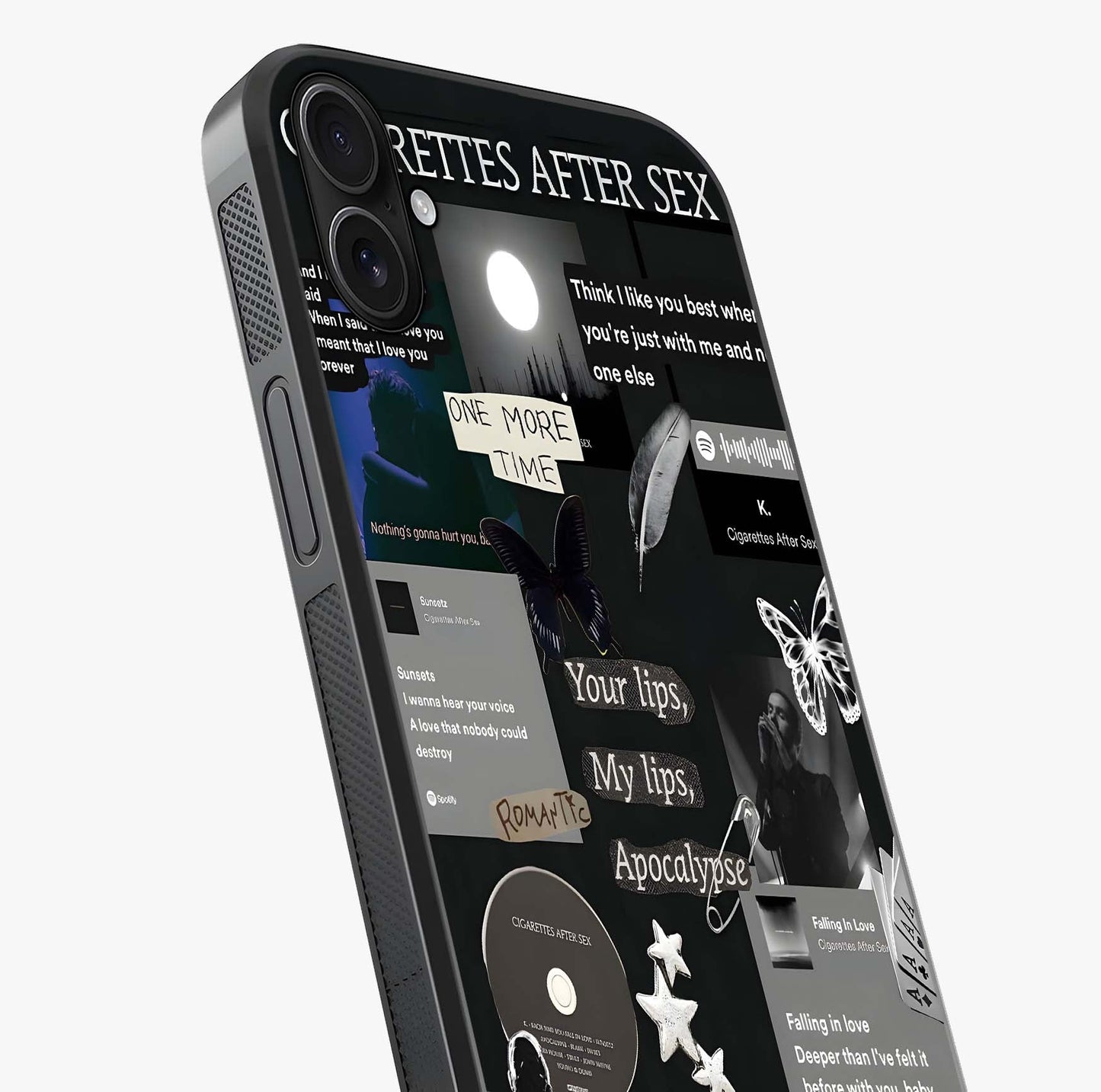Midnight Love Echo Glass Case captured at a warm angle highlighting gloss, texture and premium glass finish.