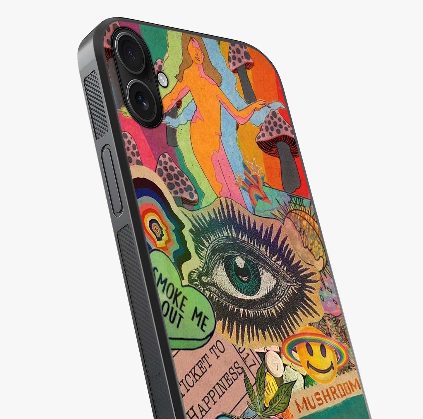 Mystic Eye Wonderland Glass Case captured at a warm angle highlighting gloss, texture and premium glass finish.