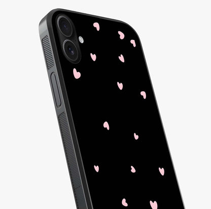 Pink Love Drops Glass Case captured at a warm angle highlighting gloss, texture and premium glass finish.