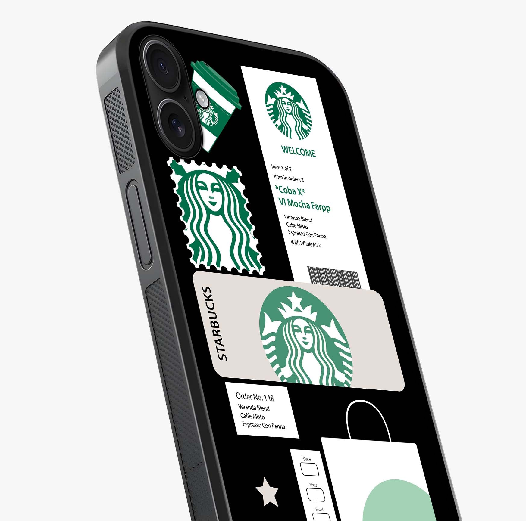 Starbucks Mocha Glass Case captured at a warm angle highlighting gloss, texture and premium glass finish.