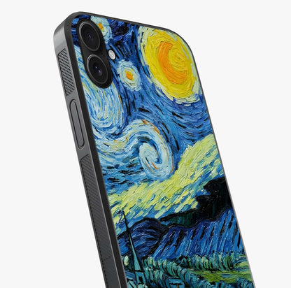 Van Gogh Art Glass Case captured at a warm angle highlighting gloss, texture and premium glass finish.