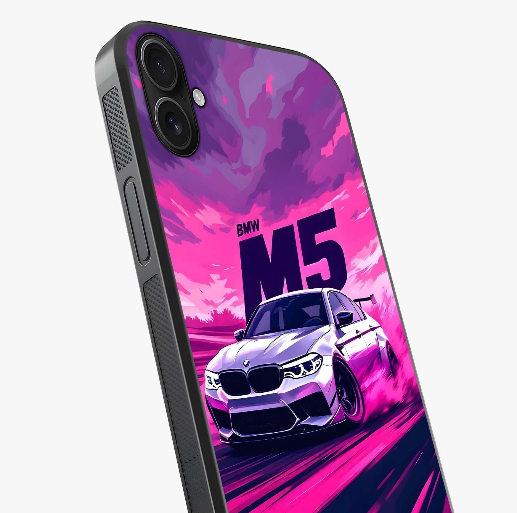 Velocity Drift Pulse Glass Case captured at a warm angle highlighting gloss, texture and premium glass finish.