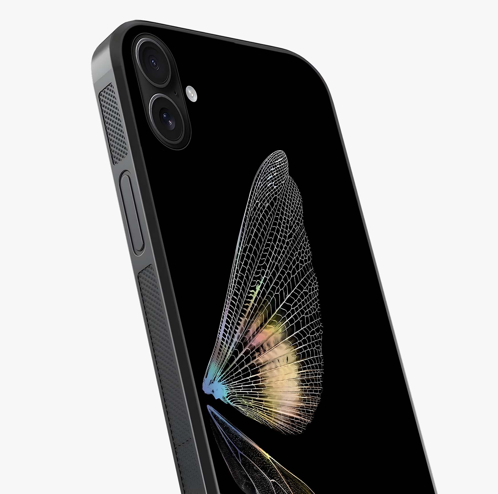 Whispers Of Wings Glass Case captured at a warm angle highlighting gloss, texture and premium glass finish.
