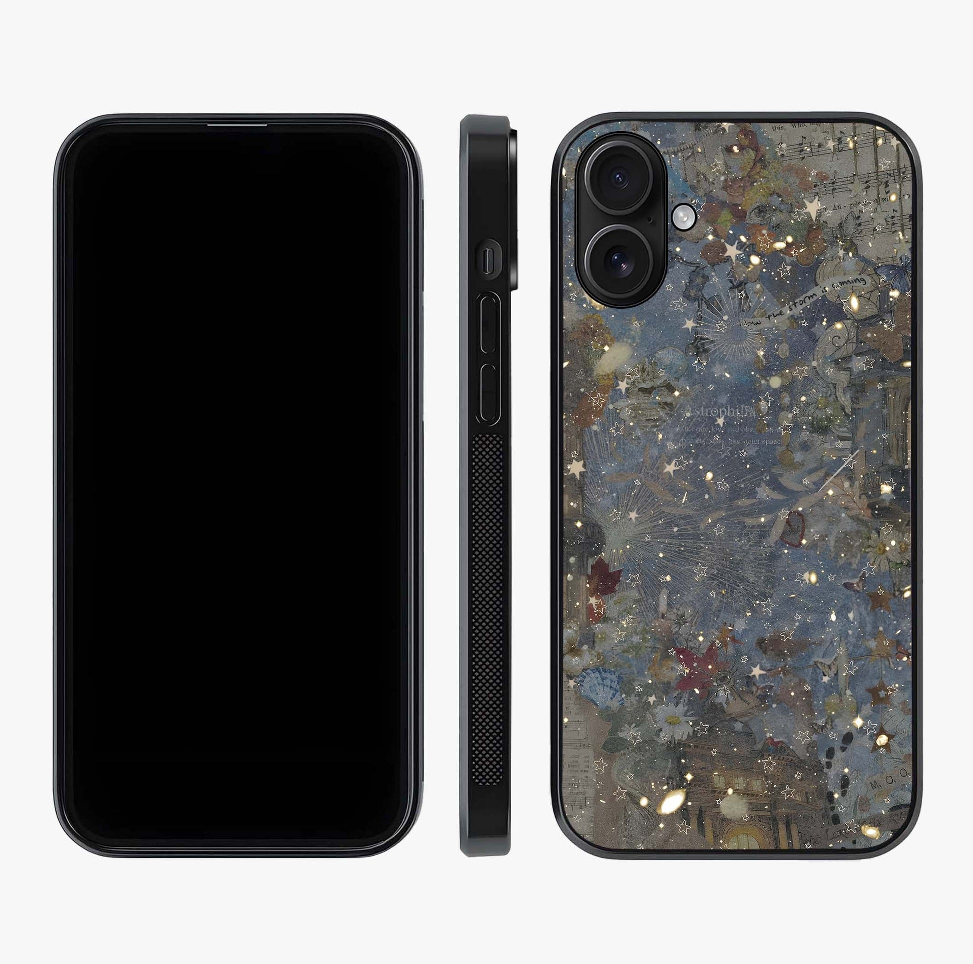 Aesthetic Astrolophia Glass Case displayed upright for full design visibility and premium finish.