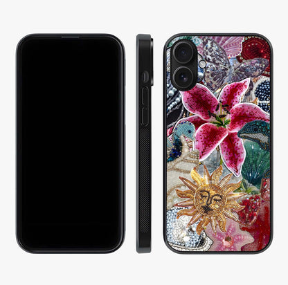 Beaded Garden Fantasy Glass Case displayed upright for full design visibility and premium finish.