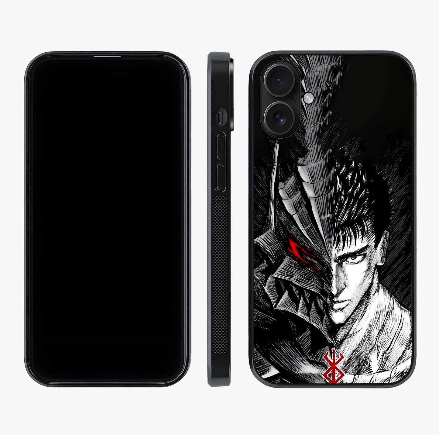Berserker Blood Oath Glass Case displayed upright for full design visibility and premium finish.