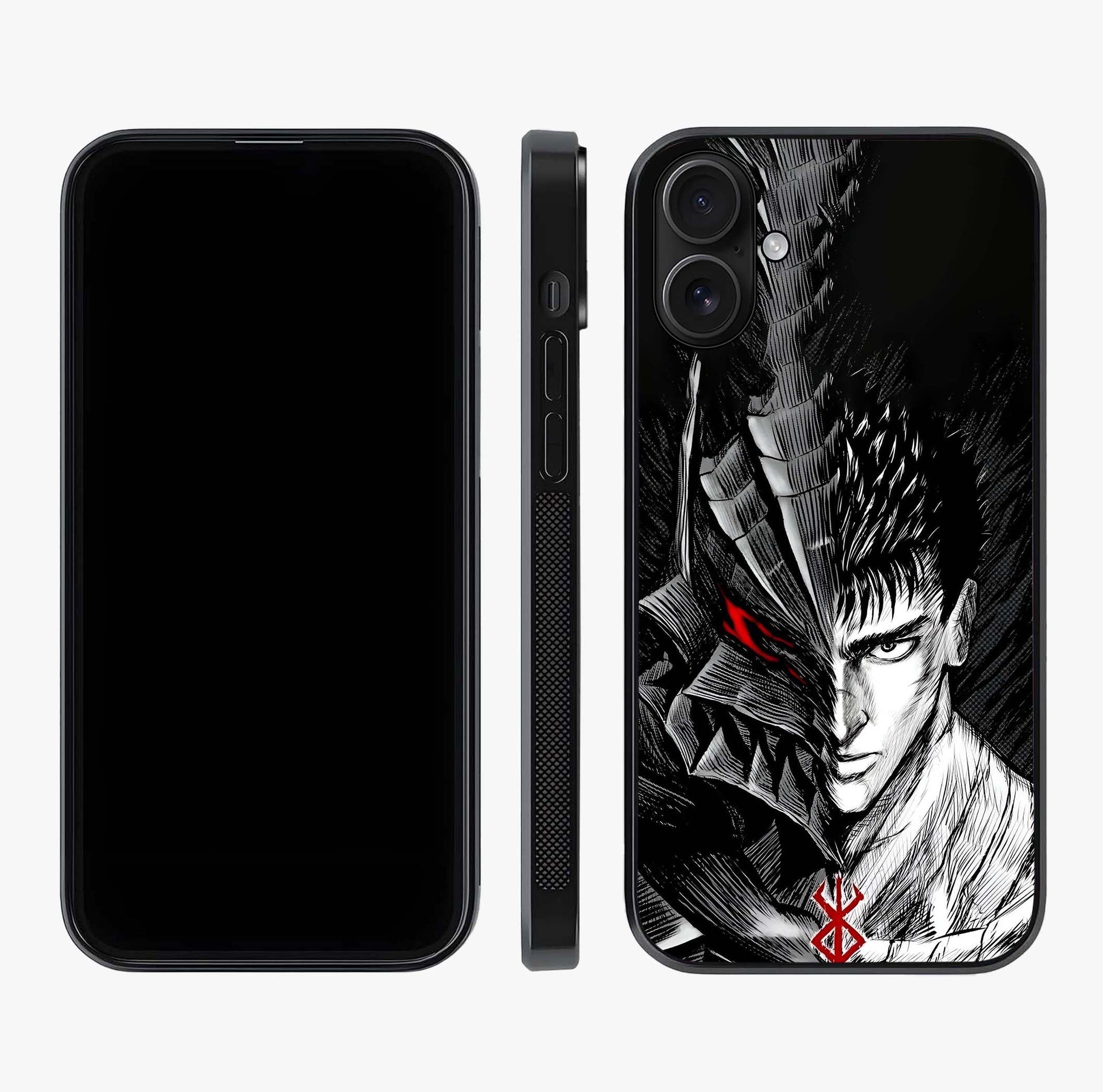 Berserker Blood Oath Glass Case displayed upright for full design visibility and premium finish.
