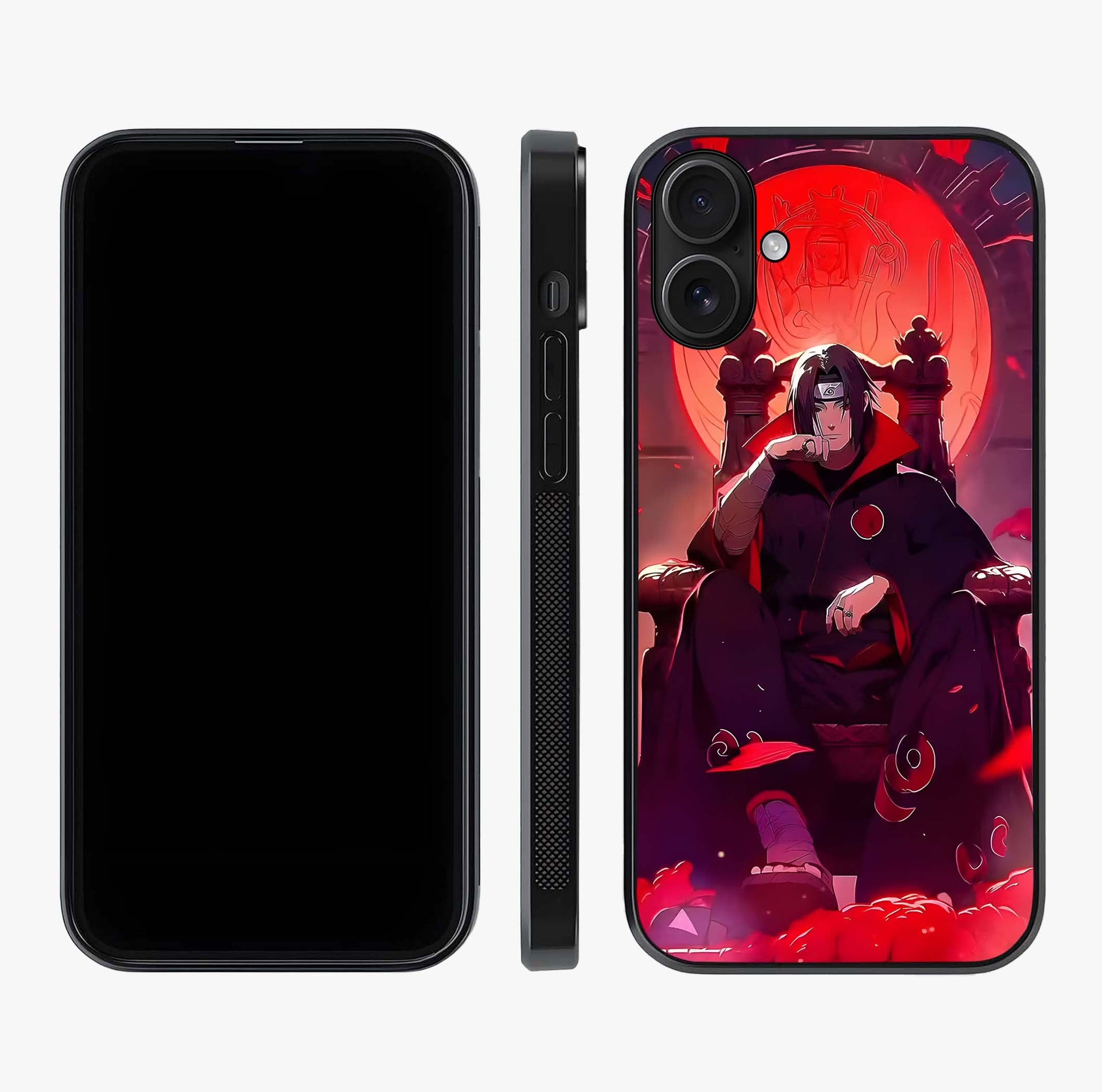 Blood Moon Sovereign Glass Case displayed upright for full design visibility and premium finish.