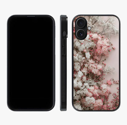 Blush Blossom Cloud Glass Case displayed upright for full design visibility and premium finish.