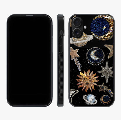 Celestial Gem Constellations Glass Case displayed upright for full design visibility and premium finish.