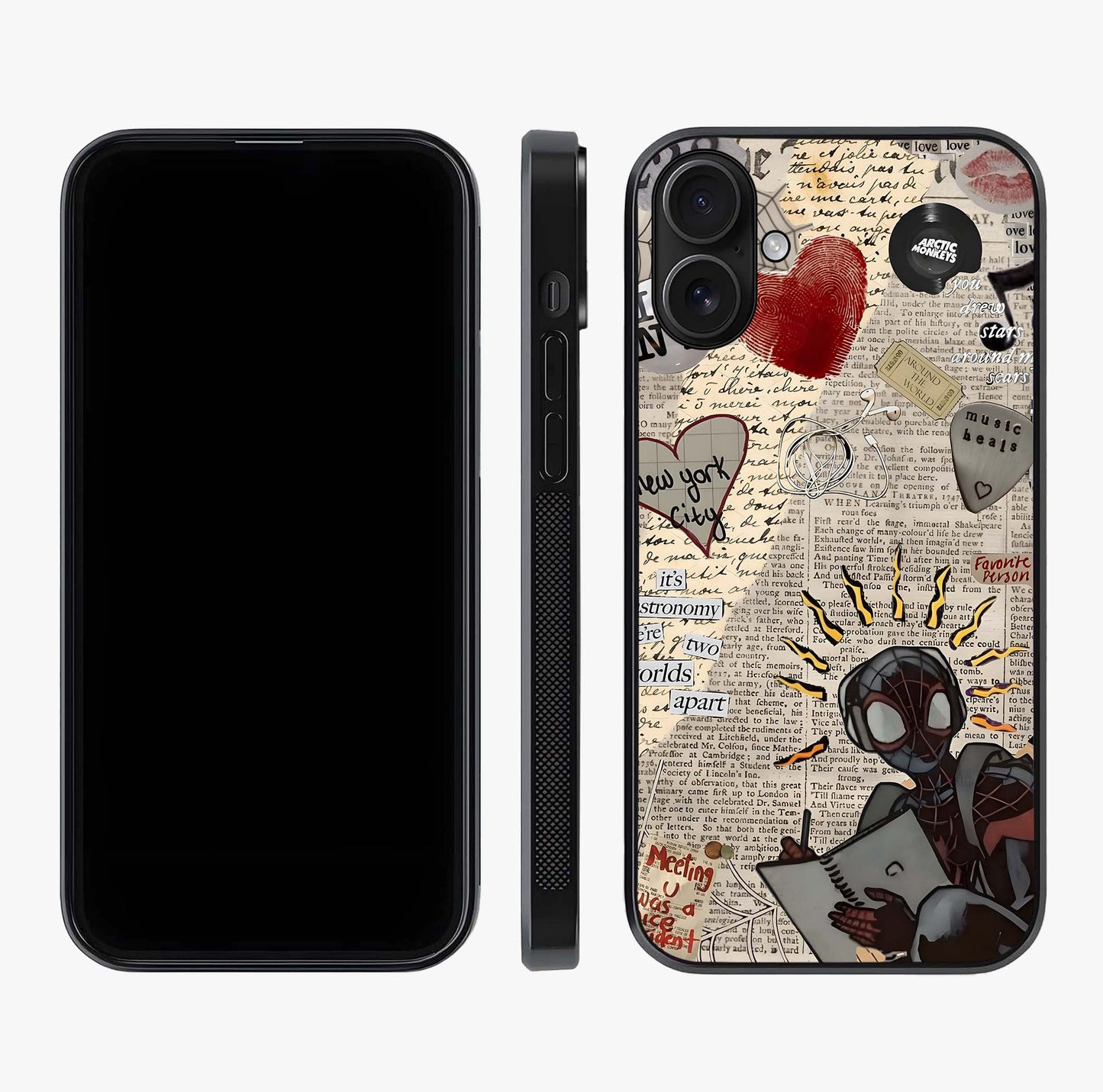 City Dream Sketch Glass Case displayed upright for full design visibility and premium finish.