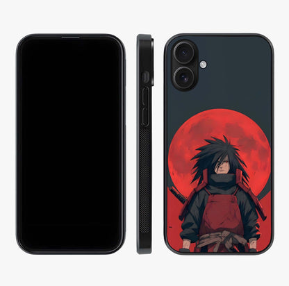 Crimson Moon Warlord Glass Case displayed upright for full design visibility and premium finish.