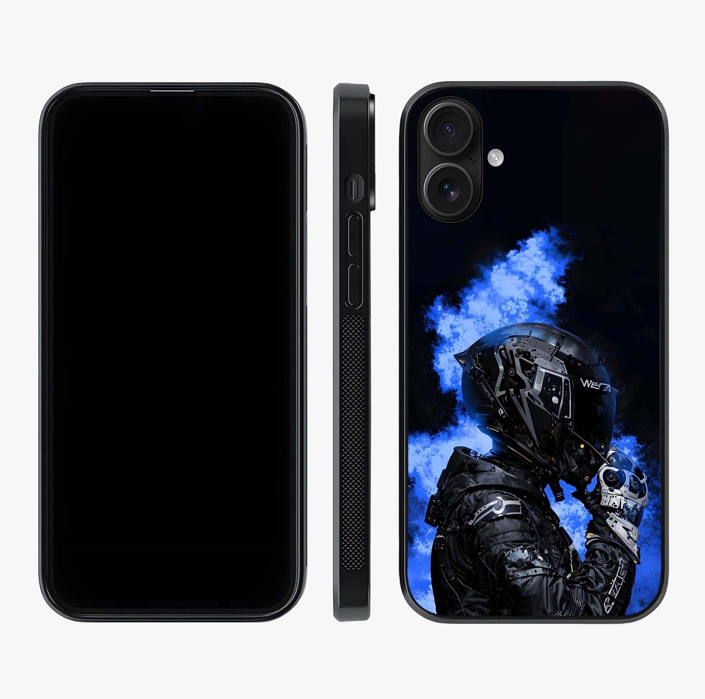 Cyber Sentinel Protocol Glass Case displayed upright for full design visibility and premium finish.