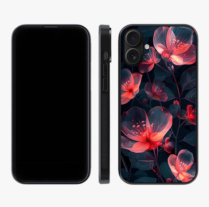 Dark Shade Of Flower Glass Case displayed upright for full design visibility and premium finish.