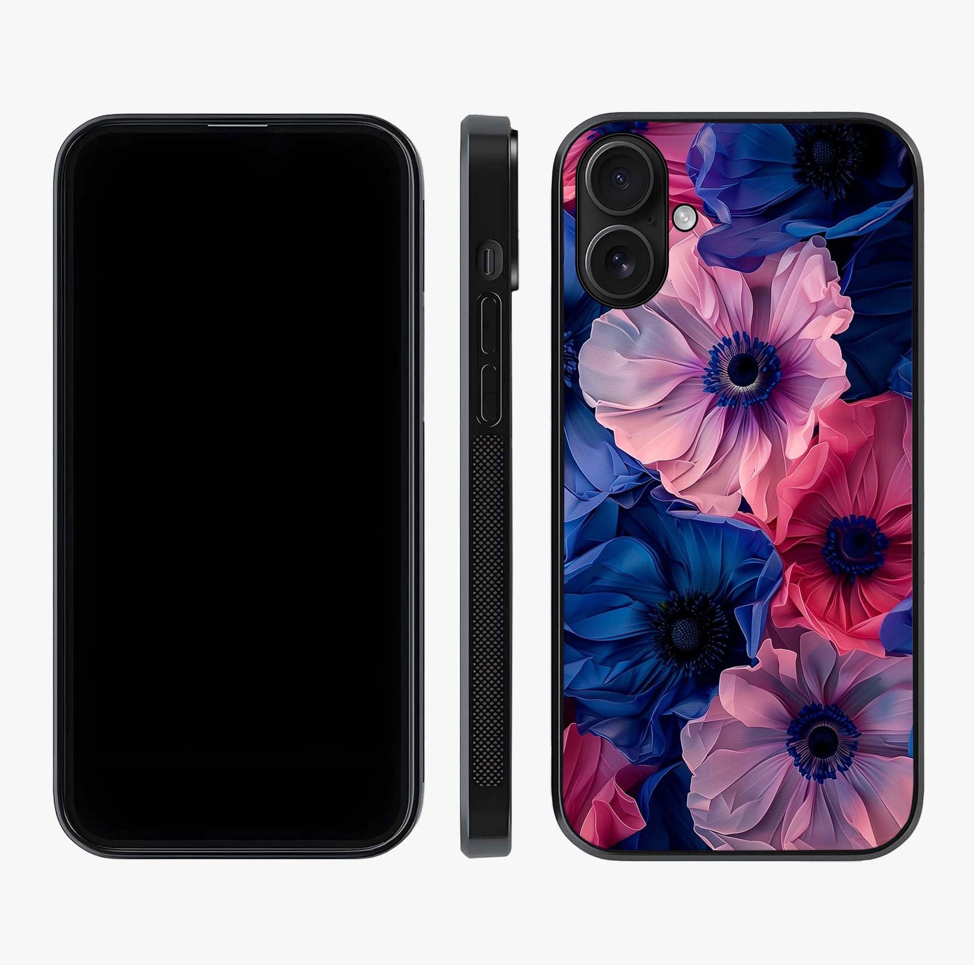 Flower Paper Art Pattern Glass Case displayed upright for full design visibility and premium finish.