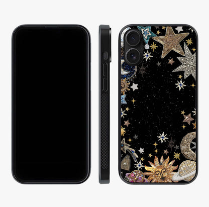 Galactic Jewel Stars Glass Case displayed upright for full design visibility and premium finish.