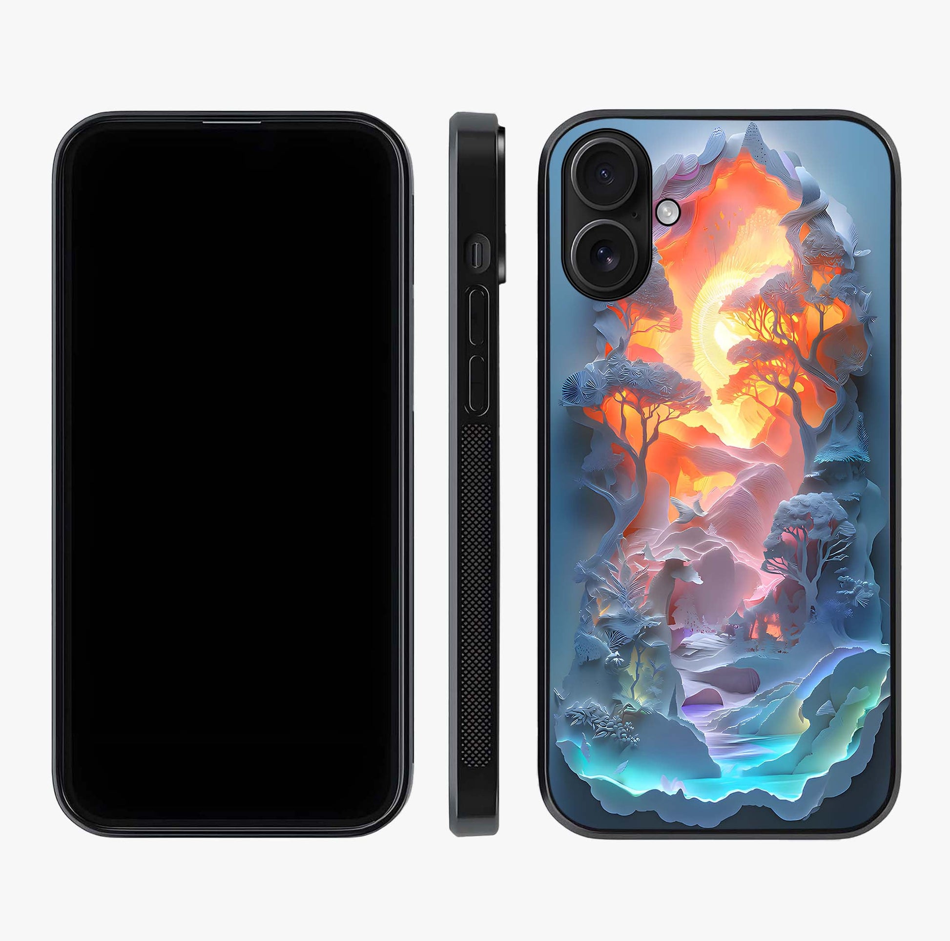 Glow Forest Portal Glass Case displayed upright for full design visibility and premium finish.
