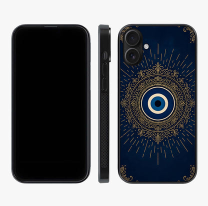 Golden Celestial Charm Glass Case displayed upright for full design visibility and premium finish.