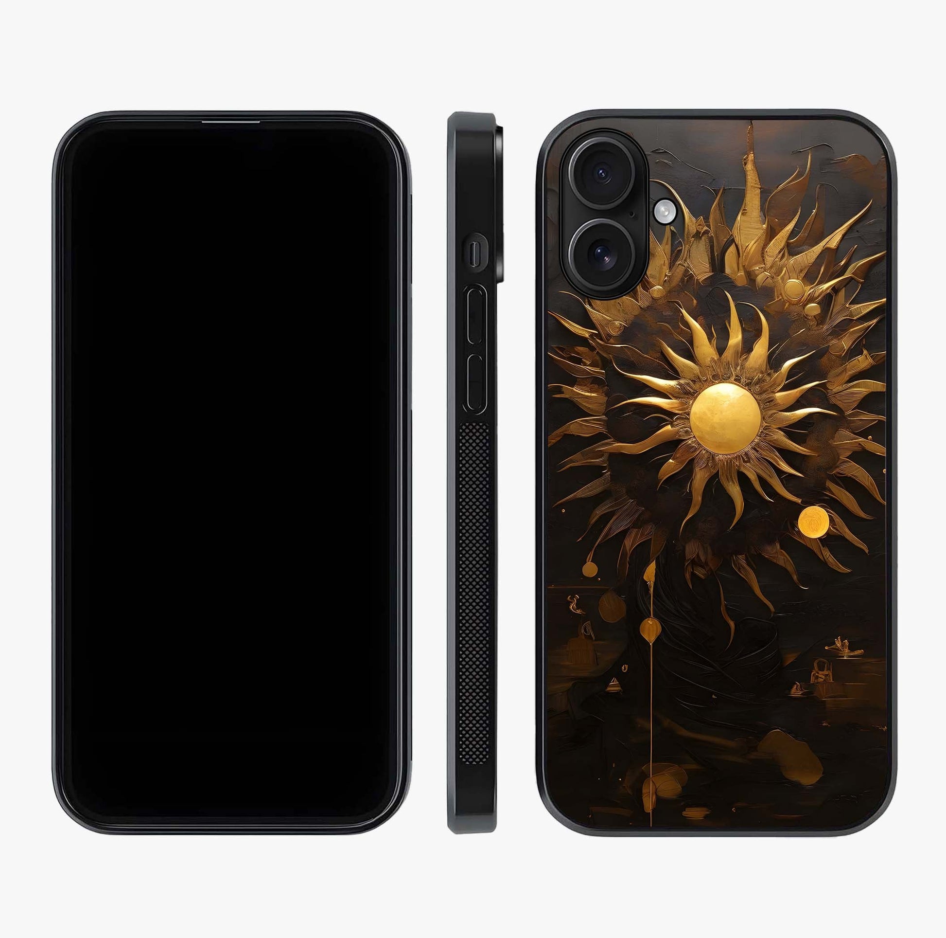 Golden Stallion Moonride Glass Case displayed upright for full design visibility and premium finish.