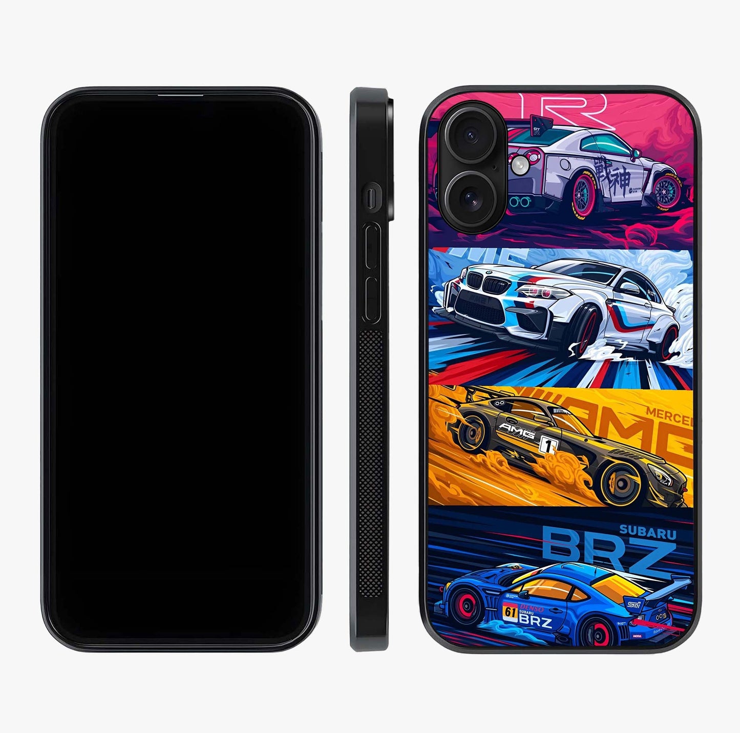 Jdm Sports Car Glass Case displayed upright for full design visibility and premium finish.