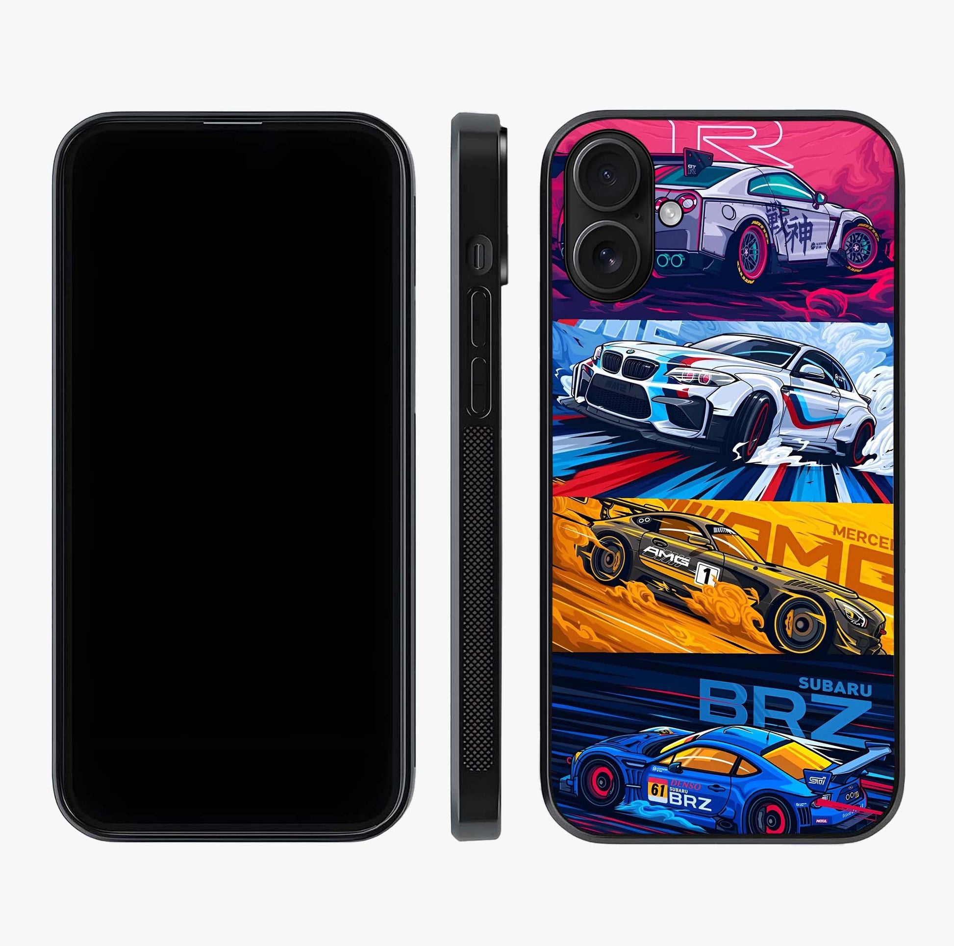 Jdm Sports Car Glass Case displayed upright for full design visibility and premium finish.