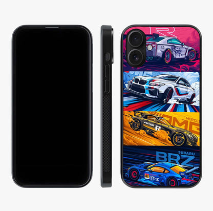 Jdm Sports Car Glass Case displayed upright for full design visibility and premium finish.