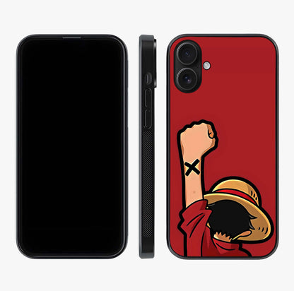 Luffy X Spirit Glass Case displayed upright for full design visibility and premium finish.