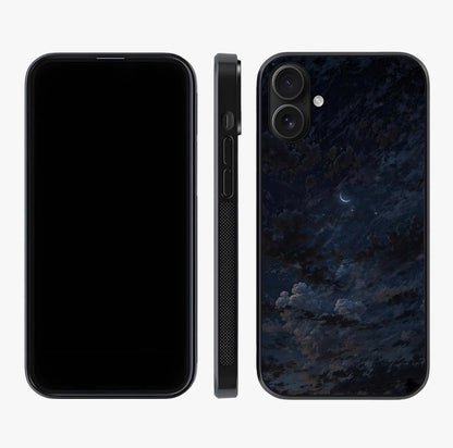 Lunar Veil Silence Glass Case displayed upright for full design visibility and premium finish.