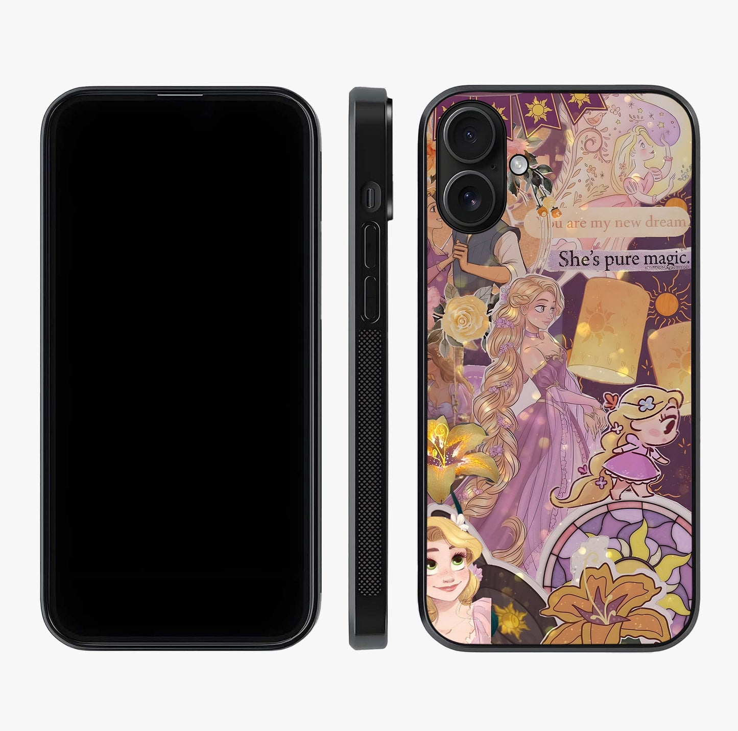 Magical Tangled Dream Glass Case displayed upright for full design visibility and premium finish.