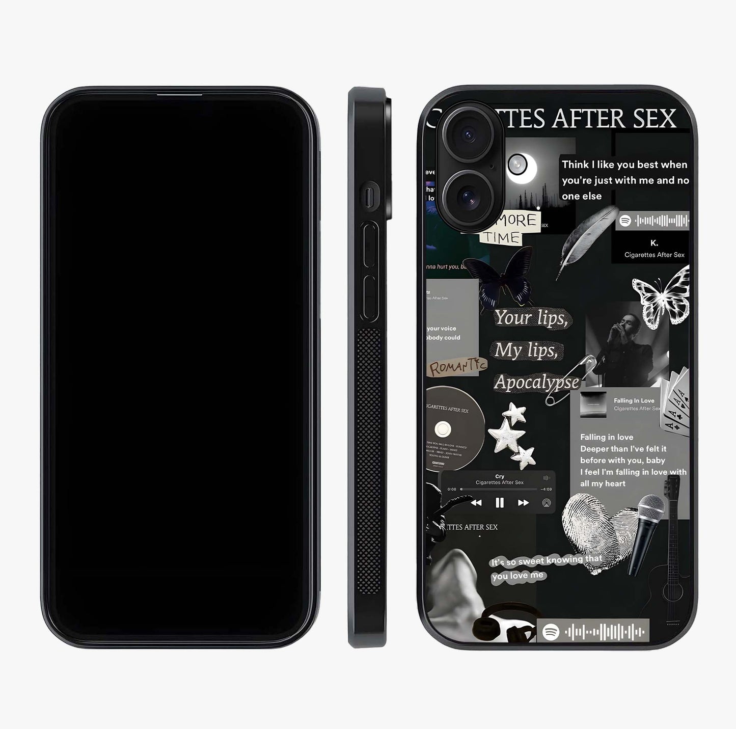 Midnight Love Echo Glass Case displayed upright for full design visibility and premium finish.