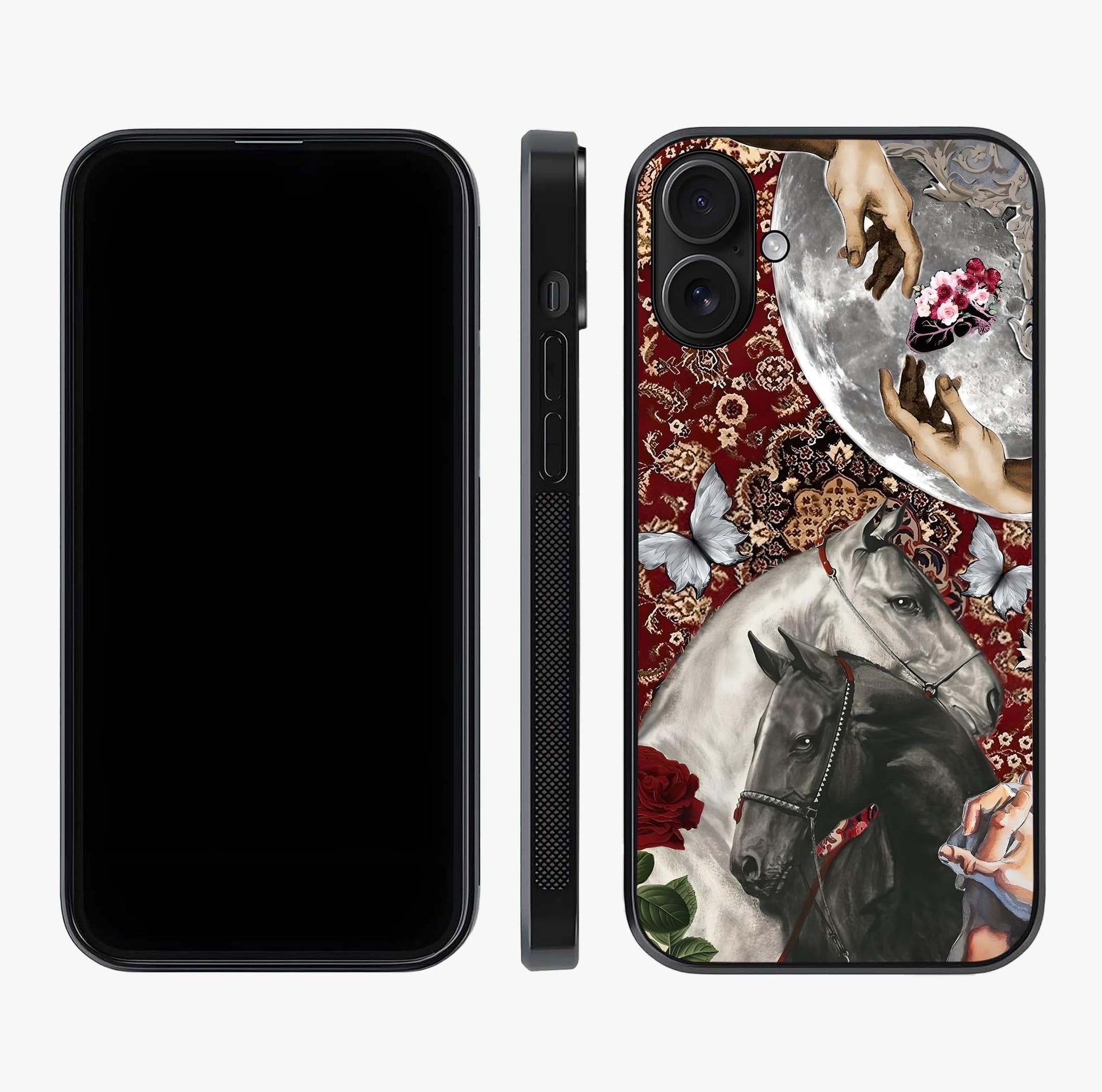 Moonlit Royal Stallion Glass Case displayed upright for full design visibility and premium finish.