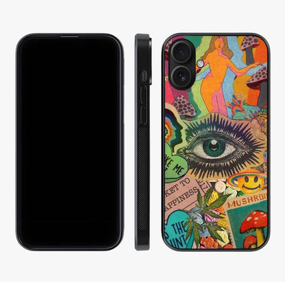 Mystic Eye Wonderland Glass Case displayed upright for full design visibility and premium finish.