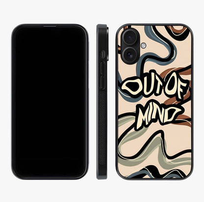 Out Of Mind Glass Case displayed upright for full design visibility and premium finish.