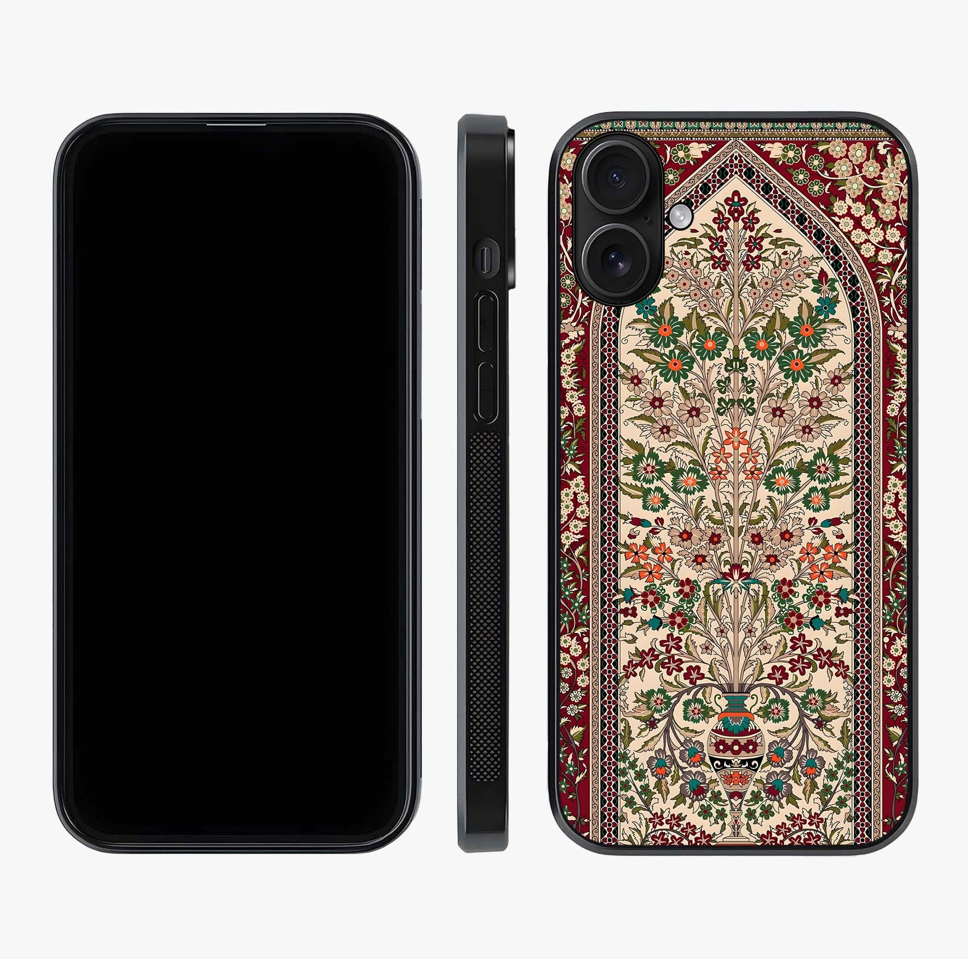 Persian Inspired Glass Case displayed upright for full design visibility and premium finish.
