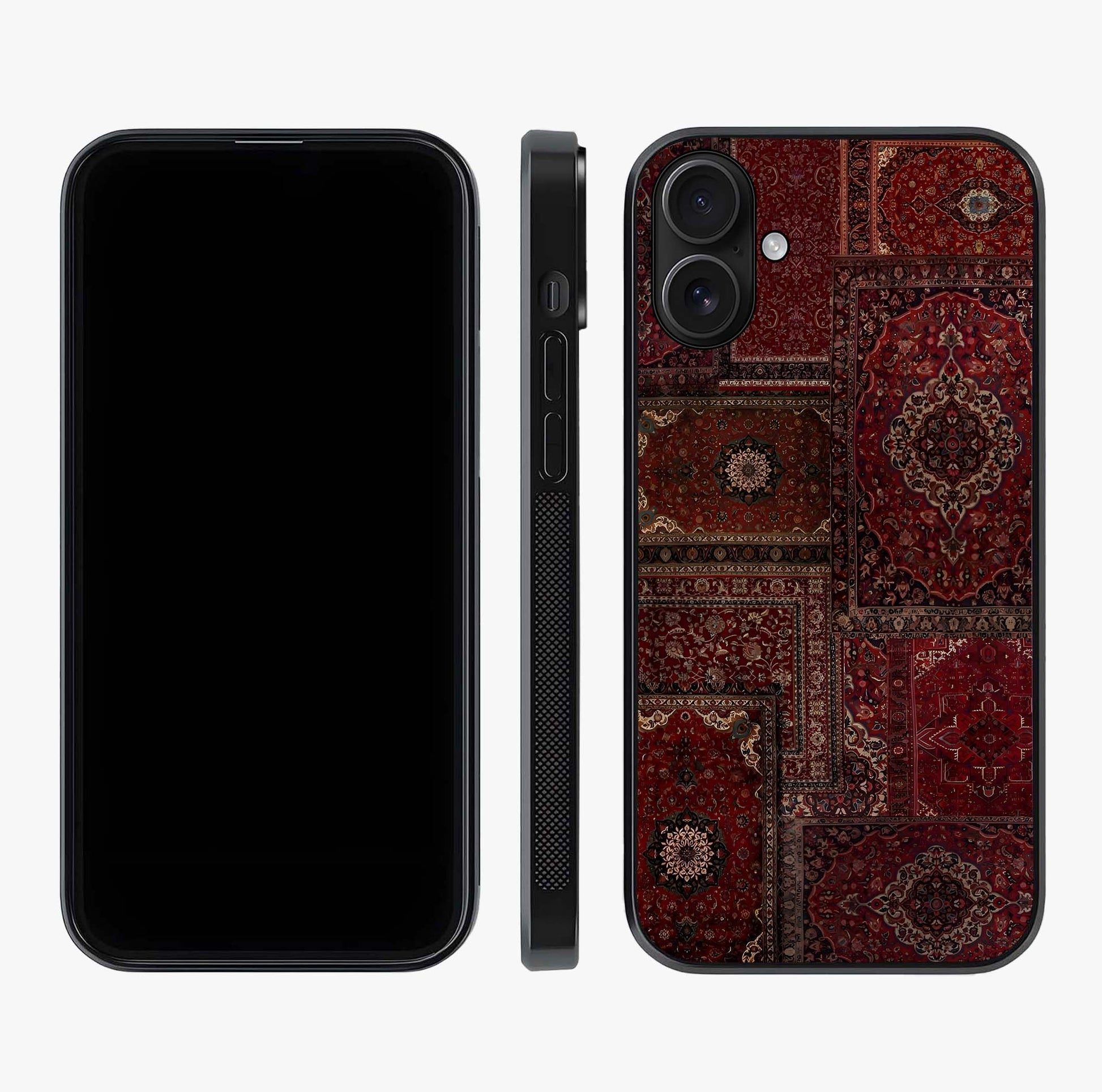 Persian Velvet Tale Glass Case displayed upright for full design visibility and premium finish.