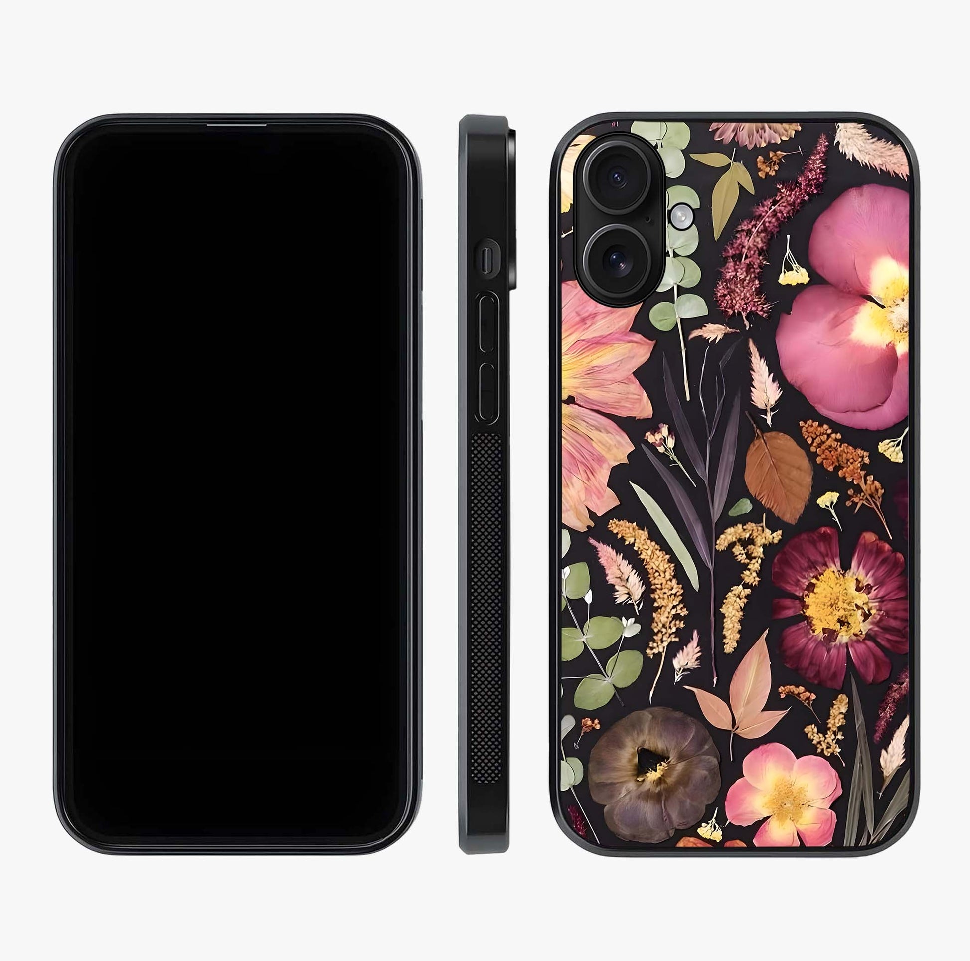 Petal Dream Tapestry Glass Case displayed upright for full design visibility and premium finish.