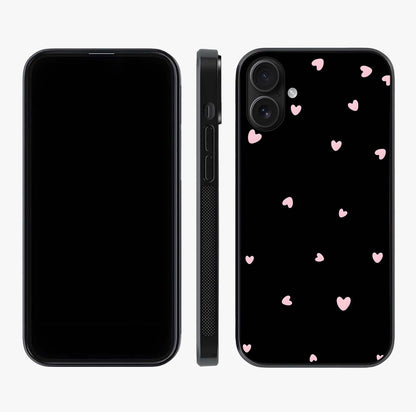 Pink Love Drops Glass Case displayed upright for full design visibility and premium finish.