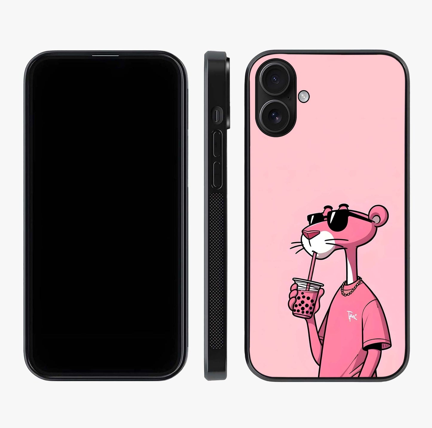 Pink Panther Glass Case displayed upright for full design visibility and premium finish.