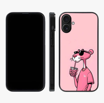 Pink Panther Glass Case displayed upright for full design visibility and premium finish.