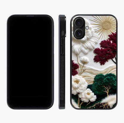 Radiant Bloom Elegance Glass Case displayed upright for full design visibility and premium finish.
