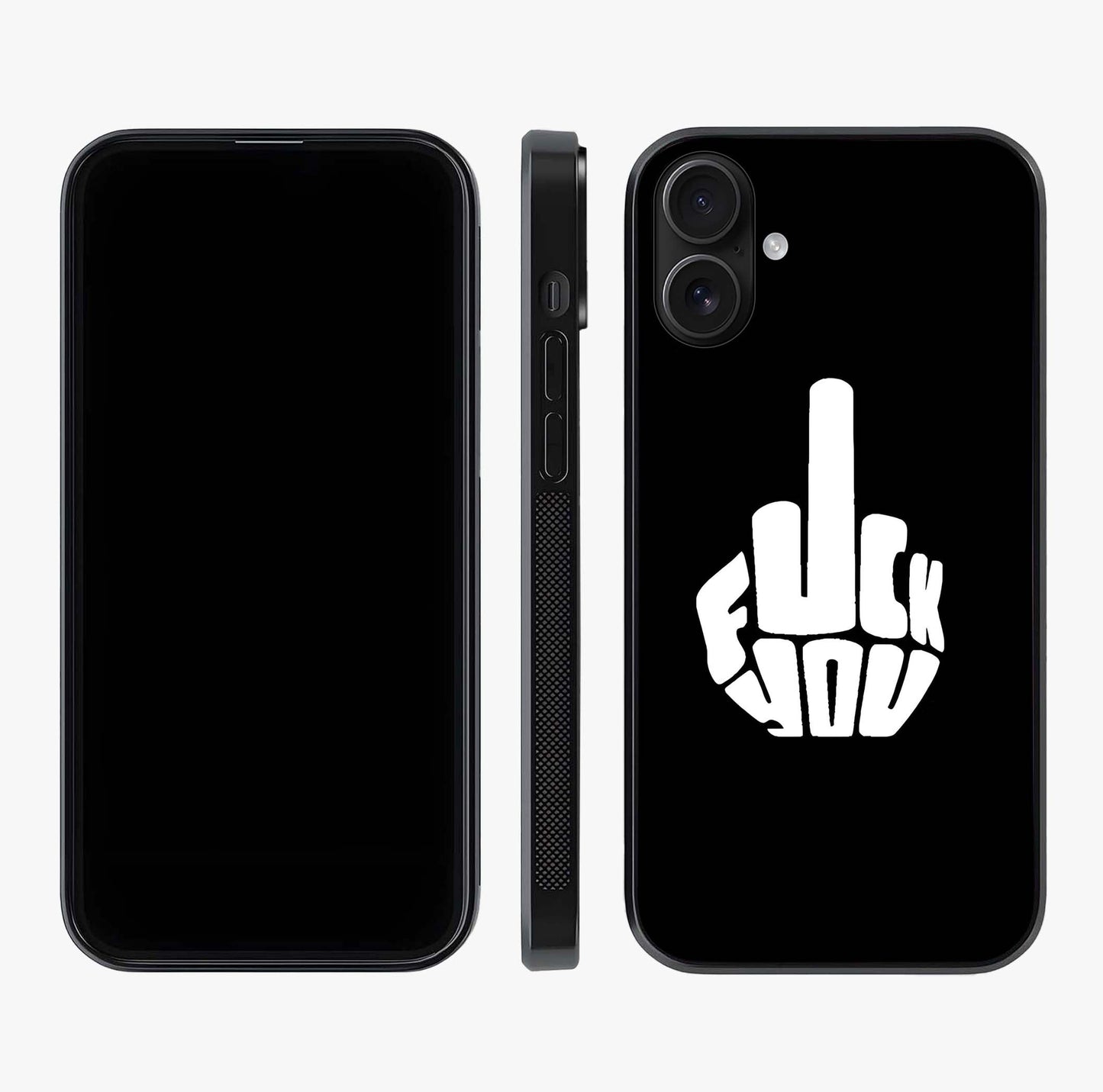 Rebel Mode On Glass Case displayed upright for full design visibility and premium finish.
