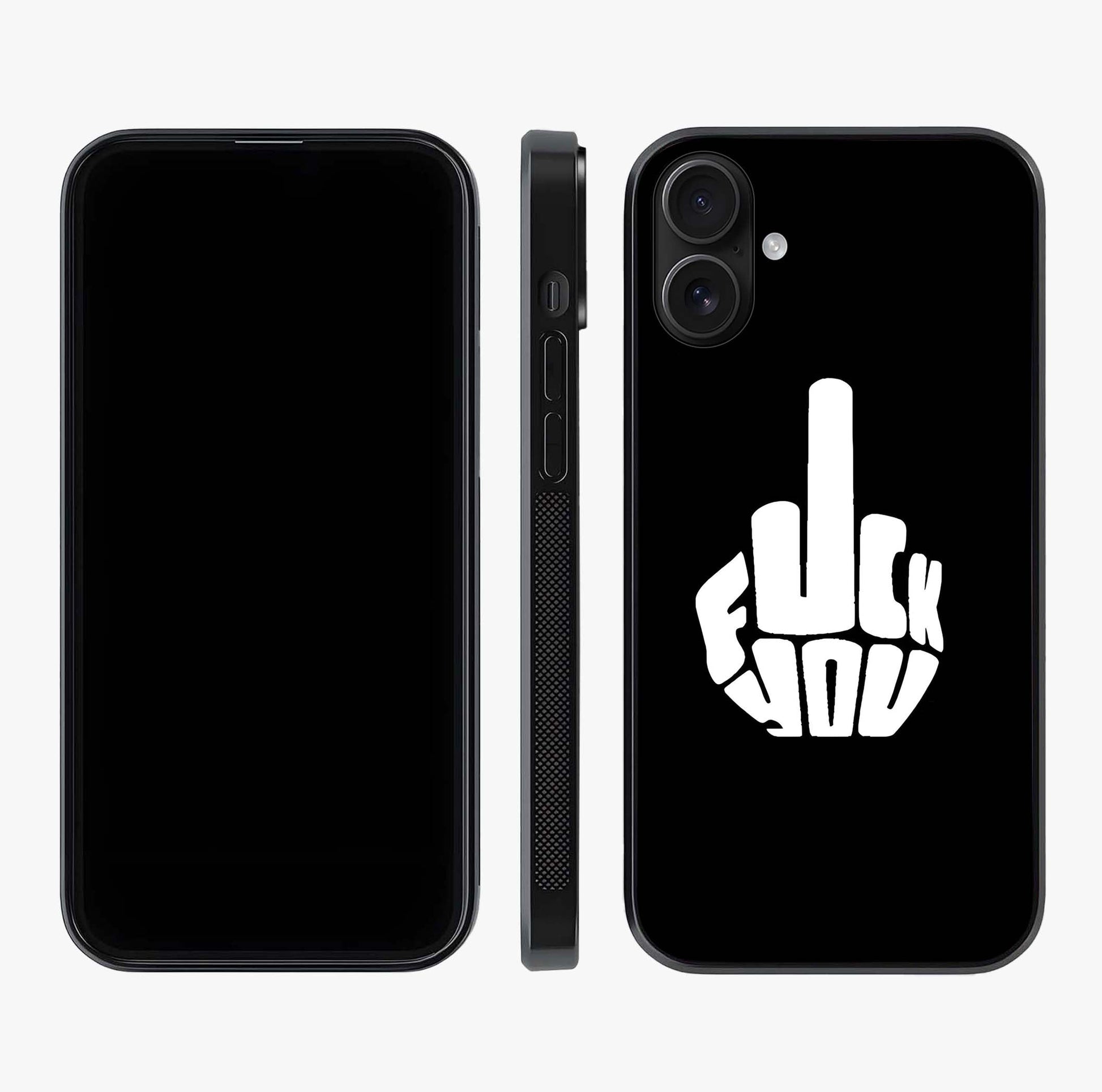 Rebel Mode On Glass Case displayed upright for full design visibility and premium finish.