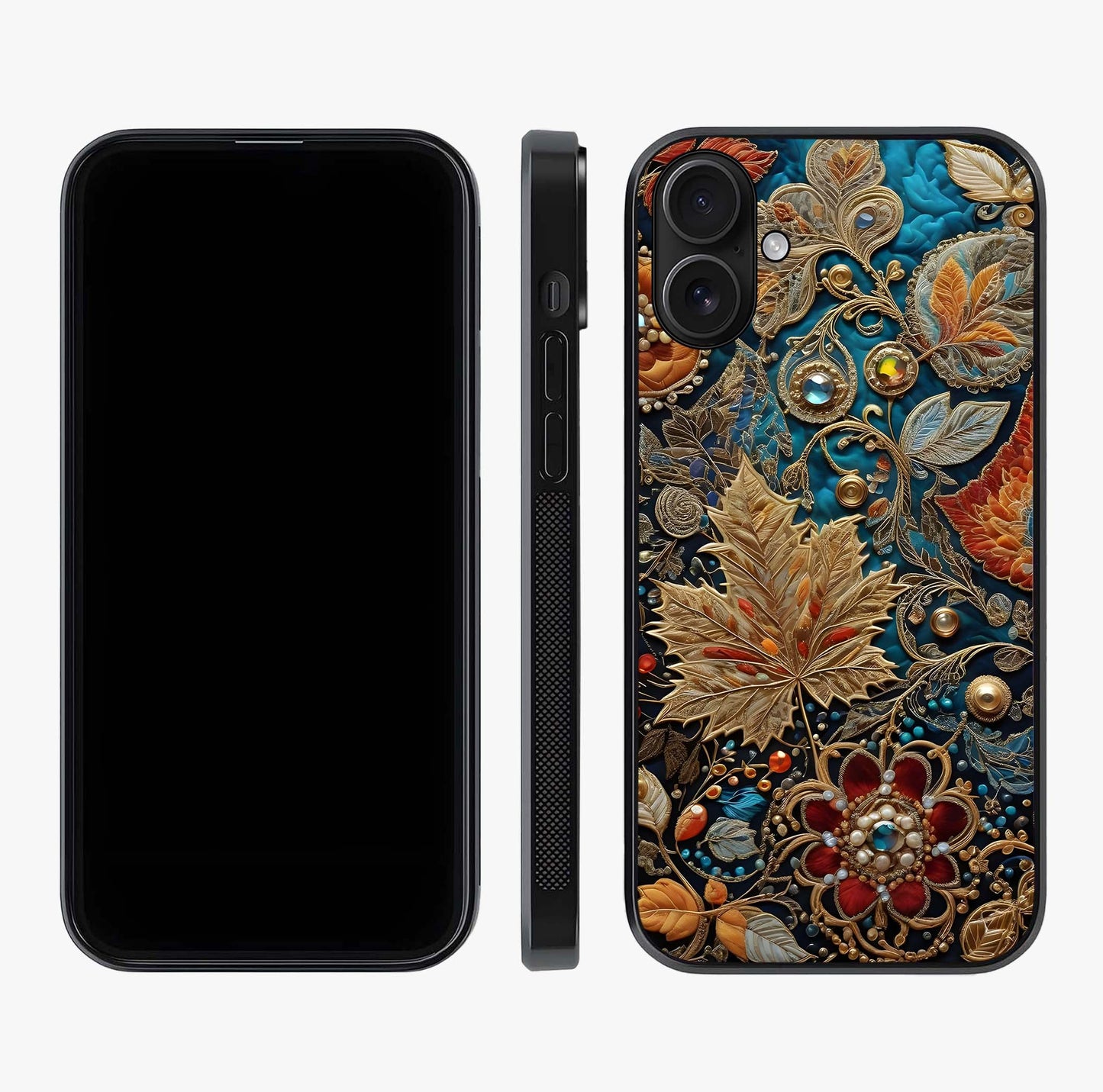 Royal Jewel Garden Glass Case displayed upright for full design visibility and premium finish.