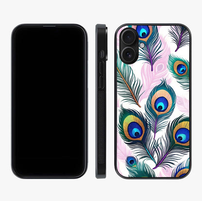 Royal Peacock Feathers Glass Case displayed upright for full design visibility and premium finish.