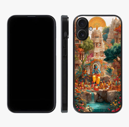 Sacred Sunlight Gods Glass Case displayed upright for full design visibility and premium finish.