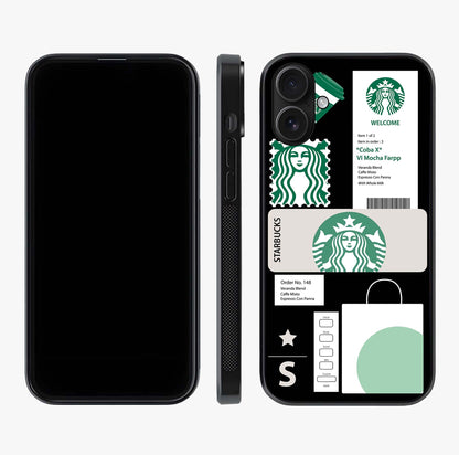 Starbucks Mocha Glass Case displayed upright for full design visibility and premium finish.