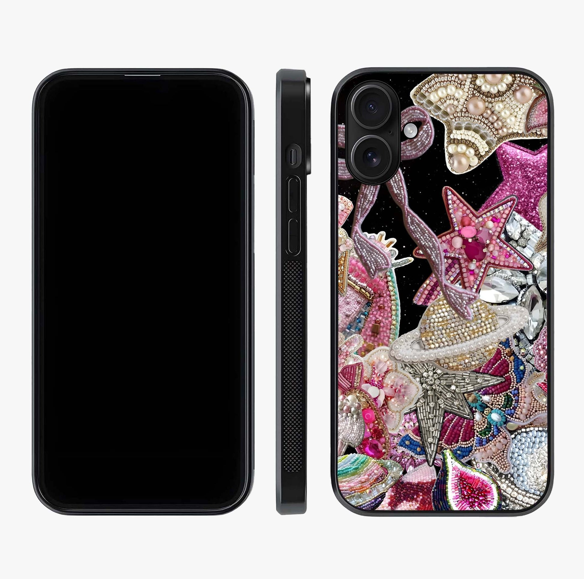 Starlit Jewel Dream Glass Case displayed upright for full design visibility and premium finish.